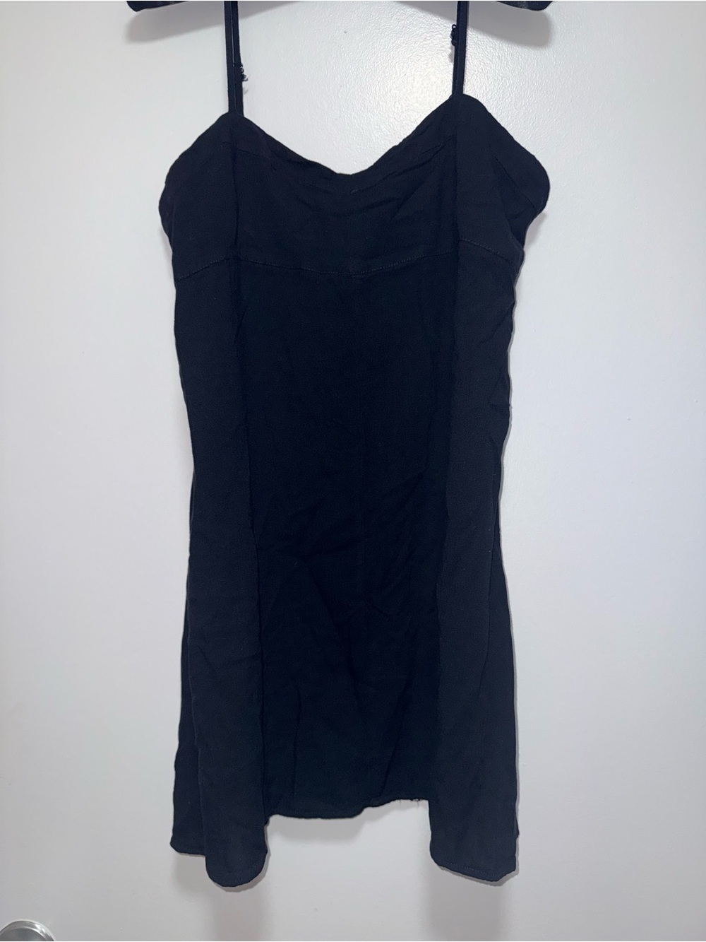 Classic Black Spaghetti Strap Mini Dress *no size tags - Picture 3 of 3